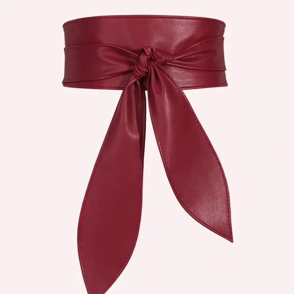 New Bow Wide Belt Waistband burgundy red boho - Picture 4 of 4